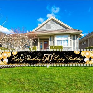 Décoration Fête 50e Anniversaire, Anniversaire 50 ans, 50 Bannière Anniversaire, Décoration Anniversaire Noir Or, Deco 50 ans Anniversaire Garcon, pour en Décoration de Fête, ans Deco Anniversaire - Neuf
