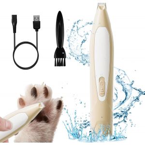 Jgd-Tondeuse &Agrave; Poils De Pattes De Chien Avec Lumi&egrave;re Led, Rechargeable &Agrave; Faible Bruit, Pour Toilettage Des Poils D'animaux Autour Des Pattes, Des Yeux, Des Oreilles, Du Visage, Des Croupes (Jaune) - Neuf