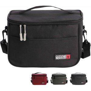 Jexnovashop-Sac Isotherme Repas Parfait Pour Bureau, Pique-Nique, Voyages - Lunch Box Isotherme - Sac Lunch Box - Petit Sac Isotherme - Glaci&egrave;re Souple Isotherme - Sidney (Noir) - Neuf