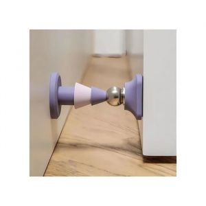 But&eacute;e de Porte Magn&eacute;tique en Silicone Violette Arr&ecirc;t de Porte au Sol Antid&eacute;rapant Sans Per&ccedil;age Adh&eacute;sif Design Moderne Silencieux - Neuf