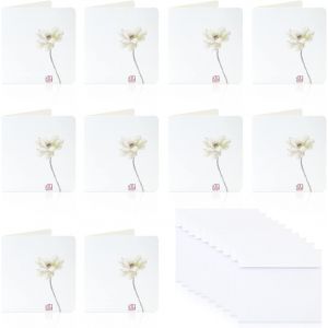 CHECARZHN--NO1-Lot De 10 Cartes De V?ux Pour Toutes Les Oc ns Avec Enveloppes Vierges À L'Intérieur, Ensemble De Cartes Botaniques Imprimables, 7,6 X 7,6 Cm, Simple Uni, Demi-Pliage, Petite Carte Vin - Neuf