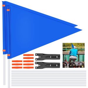 Kal-2 Pièces Fanion De Vélo, Drapeau De Vélo Pour Enfant, Fanion Vélo Enfant, 185 Cm Drapeau De Sécurité Pour Vélo Pour Garçons Filles Vélo/Scoote/Remorque - Neuf
