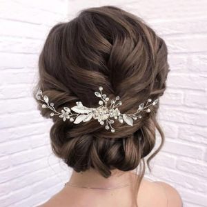 Kal-Accessoire Cheveux Mariage Mariage Feuilles Vignes De Cheveux Fleurs De Mariage Coiffure Décorative Accessoires Fleurs De Mariage Cheveux Vigne Mariée, Pour Convient Aux Mariages, Fêtes(Argent) - Neuf