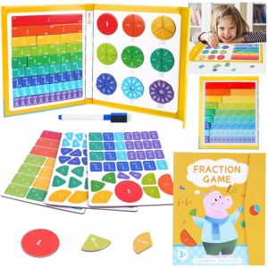 KAL-Jeux Éducatifs Mathématiques, Puzzle Éducatif De Fraction, Fractions Magnétiques, Fractions Game, Jeux Pour Apprendre Les Fraction Aimantées-Hippopotame - Neuf