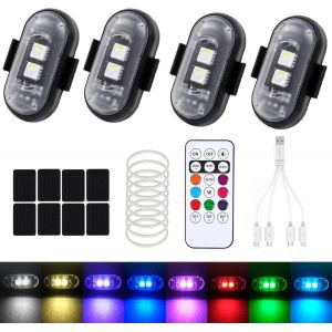 Lampes L-Ed,Flash L-Ed Pour Voiture,Led Pour Voiture Pour L'&eacute;clairage Int&eacute;rieur,Lamp-E De Vol Avec T&eacute;l&eacute;commande,Lampes L-Ed Pour Moto, Drone (4 Pi&egrave;ces)-Synergia Serenite - Neuf