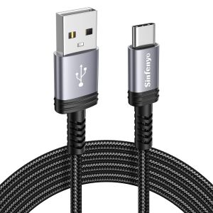 Thef-Câble Usb C [3m] Charge Rapide En Nylon Usb Type C Pour Android Samsung Galaxy S25 S24 S24+ S23 S22 S21 S20 S10 S9 A55 A35 A54, Redmi Note 13 Pro 12 P60 P50 Manette Ps5, Google Pixel - Neuf
