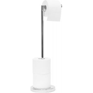 KAL-10020134 Porte Papier-Toilette Sur Pied Réserve Distributeur Papier Wc Hxlxp: 69 X 16,5 X 16,5 Cm Acier Chromé, Argenté - Neuf