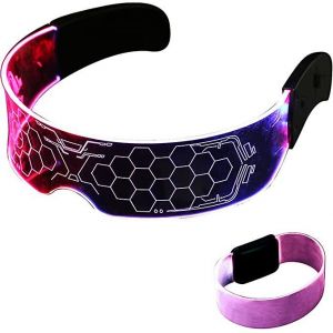 Lunettes Led Lumineuses - Cyberpunk Lunettes De Soleil Led Colorées - Neuf
