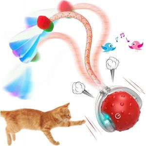Cmws-Jouet Interactif Pour Chat Électrique Automatique Pour Chat D'intérieur, Jouets Mobiles Irréguliers Rechargeables, Stimulent L'instinct De Chasse Des Chats, Tous Les Sols Et Tapis Disponibles - Neuf