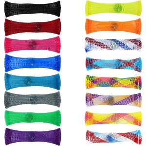 Tube en maille tiss&eacute;e avec des jouets en marbre, des jouets sensoriels, des jouets en maille du bout des doigts, un soulagement de l'anxi&eacute;t&eacute;, des jouets anti-stress 16pcs - Neuf