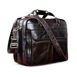 Portefeuille en cuir à l'huile Wla.com pour hommes,étui à bombes d'affaires,étui à documents pour ordinateur portable,sac de messager,fourre-tout à la mode,rêves douloureux,7146-c,design - coffee 2 - Neuf