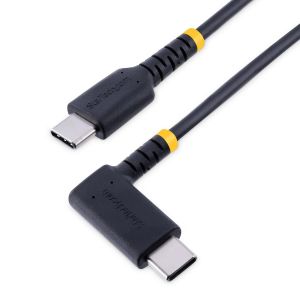 Câble de Charge USB C de 30cm - Cordon USB-C, 60W PD 3A - Câble USB C Coudé Noir - Fibre Aramide Robuste - Câble USB 2.0 Type C - Chargeur Rapide USB C - Neuf