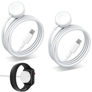 Thef-2pcs Chargeur Pour Apple Watch,Apple Watch Chargeur Câble,Magnétique Wireless Charger Pour Iwatch, Usb C Rapide Chargeur Avec 1m Usb C Câble,Pour Apple Watch Series 9/8/7/6/Se/5/4/3/2/1/Ultra/Se - Neuf