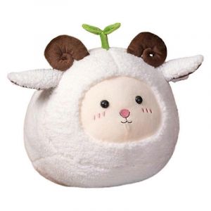 La poupée en peluche Grassy Lamb se transforme en poupée agneau en forme de boule plantant de l'herbe. La poupée potelée Sheep-Blanc - Neuf