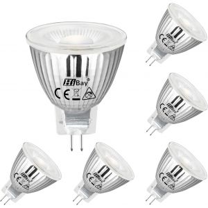 6x Ampoule Led Mr11 Gu4 12v Blanc Chaud 5w,Remplace 45w Halogene,Spot Led 12v 450lm 3000k Lampe Angle De Lumière 38°Ac/Dc,Ø35x42mm - Neuf