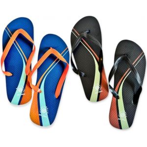 Fchhk-® Tongs Homme - 2 Paires Tongs Mer Thème Tropical - Chaussons D'été - Neuf