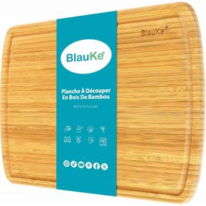 Planche &Agrave; D&eacute;couper En Bois De Bambou Avec Rigole (Grande 45x31cm) Planche En Bois &Eacute;paisse Pour Viande, Pain, Fromage, L&eacute;gumes, Ap&eacute;ritif Plateau De Bambou Billot De Boucher &reg; - Neuf