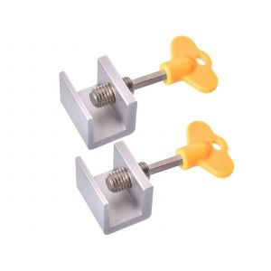 Verrous r&eacute;glables pour fen&ecirc;tres coulissantes avec cl&eacute; - Lot de 2 - Neuf