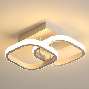 Plafonnier Led Moderne, 22w Luminaire Plafonnier En Acrylique 2475lm, Lampe De Plafond Chambre Led Carr&eacute; Blanc Pour Salon Cuisine Couloir, Blanc Chaud 3000k, 29cm - Neuf