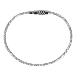 Lot De 10 Porte-Cles Multifonctions En Acier Inoxydable Pour Camping En Plein Air, Chaine Et Cable Metallique, Argent - Neuf