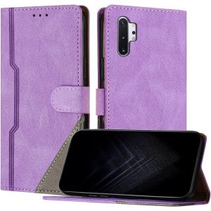 Kalanka-Étui Pour Samsung Galaxy Note 10 Plus, Housse En Cuir Pu Avec [Protection Antichoc Tpu] [Fonction Support] [Porte-Cartes ] Antichoc Magnétique Coque Pour Galaxy Note 10 Plus - Violet - Neuf