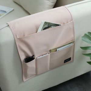 Organiseur d'accoudoir de canapé rose, sac fourre-tout pliable multifonction, rangement pour magazines, téléphone, télécommande de télévision - Neuf
