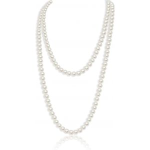 Kal-1920 Collier De Perles,Long Collier En Perles D'imitation Tendance De Style Collier Long De Fausses Perles Pour Mariage Fian&ccedil;ailles 150 Cm,Collier Des Perles Blanc,Collier - Neuf