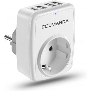 njmks-5 en 1 Chargeur USB Murale Prise, Prise Multiple Secteur avec 1 Type C et 3 Ports USB, Adaptateur USB Bloc Multiprise Cube 4000W pour Domicile Cuisine Bureau - Neuf