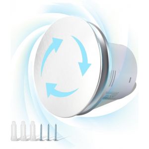 Extracteur d'Air 99 mm,Ventilateur de Salle de Bain Silencieux avec Clapet Anti-Retour,¿34 dB,Faible Bruit pour Chambre,Cuisine,Salle De Bain(Puissance Nominale: 12 W).[I29] - Neuf