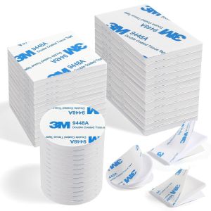 30 Pièces Adhésif Double Face Extra Fort Blanc ¿ Tampons Rectangles, Carrés, Ronds ¿ Scotch Double Face Puissant Mousse Pour Fixat - Neuf