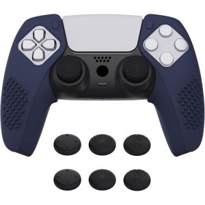 Coque Protection Pour Ps5 Manette,Housse Silicone Avec Capuchon Joystick Pour Ps5 Controller Cover Skin Antidérapante Compatible Avec Station De Charge-Bleu - Neuf