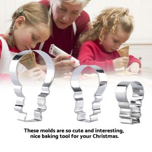 Hjlian Lot De 3 Moules A Gateaux Et Biscuits En Acier Inoxydable, Pour Decoration De Noel (N¡Ã 2) - Neuf