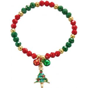 Kalanka-Bracelet Femme Noël Élégant Brillante Perles Bracelets Cristal Zircone Accessoire Cloche Raffiné Pour Offrir Cadeau Durant Les Fêtes Fin D'année - Neuf