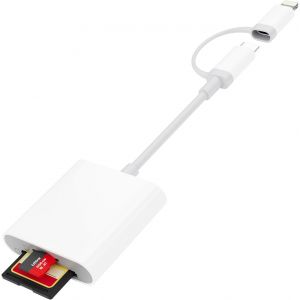 meimie-Lecteur De Carte Sd Pour Iphone, Adaptateur Lecteur Carte Sd Usb C Vers Sd/Micro Sd 2 En 1, Adaptateur De Carte Sd, Lecteur De Carte Mémoire Externes Pour Iphone 16/15/14/13, Macbook, Galaxy S20/S21 - Neuf