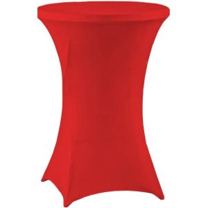 Nappes Extensible Housse De Table En Spandex, Couverture De Table Ronde 60cm Lavable, Nappe De Cocktail Infroissable Convient Pour Banquet Mariage Anniversaire Bar Table (Rouge,60dx110h Cm) - Neuf