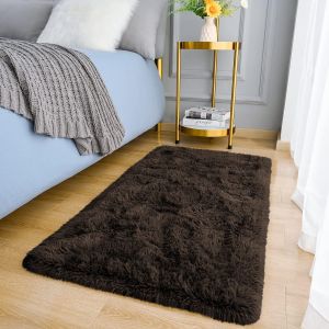 Sjzg-Petit Tapis Moelleux À Poils Longs Antidérapant Pour Chambre À Coucher - Moderne Super Doux À Poils Épais - Ne Perd Pas Ses Poils - Facile À Nettoyer - 50 X 80 Cm - Neuf