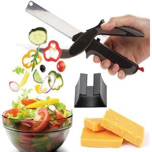 Eryi-2 En 1 Chopper Cutter & Multifonction Cuisine Aliments Ciseaux Remplacez Vos Couteaux De Cuisine Et Planche À Découper, Ciseaux, Couteau De Cuisine Pour Légumes Et Viande - Neuf