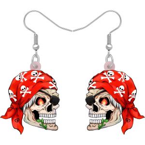 Kal-Halloween Pirate Tête De Mort Boucles D'oreilles Crossbones Bijoux Pour Femme Fille Skull Accessoire Charms - Neuf