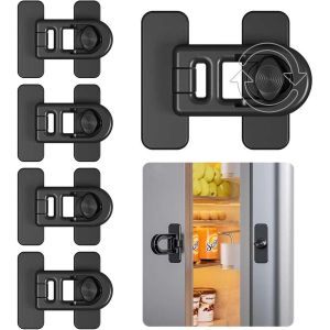 5 Bloque Porte B&eacute;b&eacute;,S&eacute;curit&eacute; Enfant Placard,Bloque Tiroir Securite Enfant Tiroir,R&eacute;frig&eacute;rateur,Porte,Serrure De Placard (Noir) - Neuf