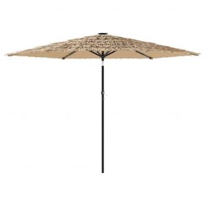 Parasol De Jardin Inclinable Avec Led 288 X 288 X 225 Cm Protection Contre Le Soleil Finition Moderne En Polyester Marron Helloshop26 02_0056415 - Neuf