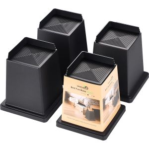 Ulteronixshop-Lot de 4 rehausseurs de lit de 15,2 cm &iquest; Supporte 453,6 kg chacun, protection du sol &iquest; Parfait pour les canap&eacute;s, les bureaux et les tables - Neuf