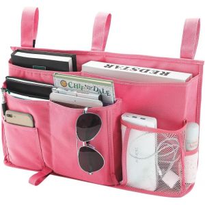 Rose - 1 X Sac De Rangement Pour Lit Superposé, Sac De Rangement Pour Hamac, 8 Poches, Pour Lit De Dortoir, Lit D'hôpital, Lit De Camp, Tissu Oxford 600d - Neuf