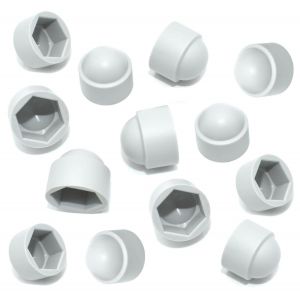 Paquet de 20 M10 Blanc en Plastique Écrou Hexagonal Caps (17mm Clé à molette) pour les Écrous hexagonaux et les Boulons - Neuf