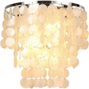 Liux-Luminaire Plafonnier Rond,Shell Plafonnier Intérieur/Exterieur E27,Plafonnier Salon Moderne,Plafonnier Vintage Pour Salon,Chambre,Couloir Entree,Cuisine - Neuf
