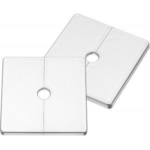 Tuej-Lot De 2 Rosaces Carrées En Plastique Abs, Bride Fendue, 12 Mm De Diamètre, Couvercle Décoratif Pour Bouche De Tuyau, Argenté - Neuf