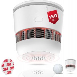 JGD-Detecteur de Fum&eacute;e Batterie 10 Ans, D&eacute;tecteur de Fum&eacute;e Mini Selon EN14604, Detecteur de Fumee Photo&eacute;lectrique avec Bouton Muet, ZR170S, Lot de 10 - Neuf