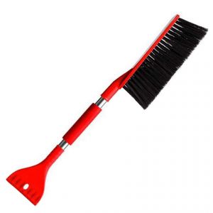 Brosse a neige et grattoir a glace pour voiture avec poignee ergonomique en mousse, grattoir rouge - Neuf