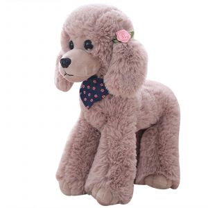 Doudou En Peluche Pour Chien - Avec &Eacute;charpe - Kawaii - Caniche - Cadeau Pour Enfants Et Filles - Gris - 30 Cm - Neuf