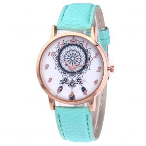 Zhoulianfa Loisirs Couple Montre Souple Pu Cuir Litchi Imprim&eacute; Bracelet Montre-Bracelet Menthe Vert Menthe - Neuf