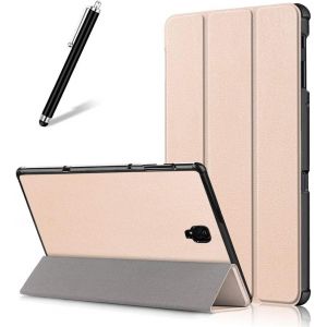 KAL-Coque Pour Samsung Galaxy Tab A 10.5 (2018) T590/T595,Étui À Rabat En Cuir Mince Léger Smart Avec Réveil/Veille Automatique,Flip Folio Magnétique Support Housse,D'Or - Neuf
